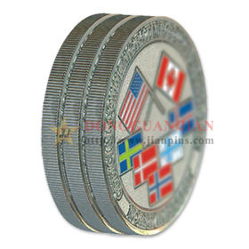 Monedas de plata de borde acanalado